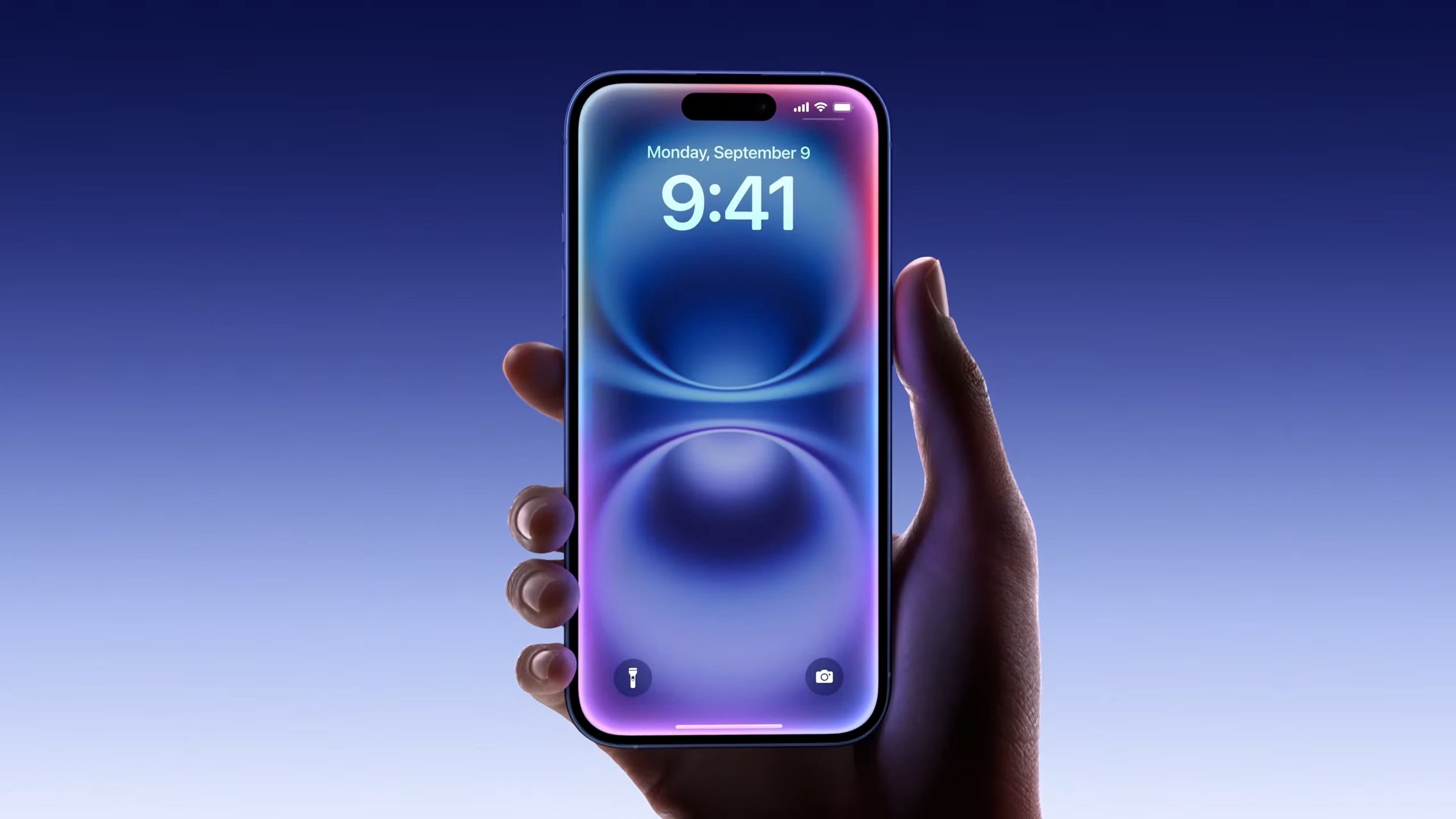 A frontal image of the iPhone 16 showing the new Siri animation. - Apple iPhone 16 Preview: A Step Forward, But Not a Giant Leap