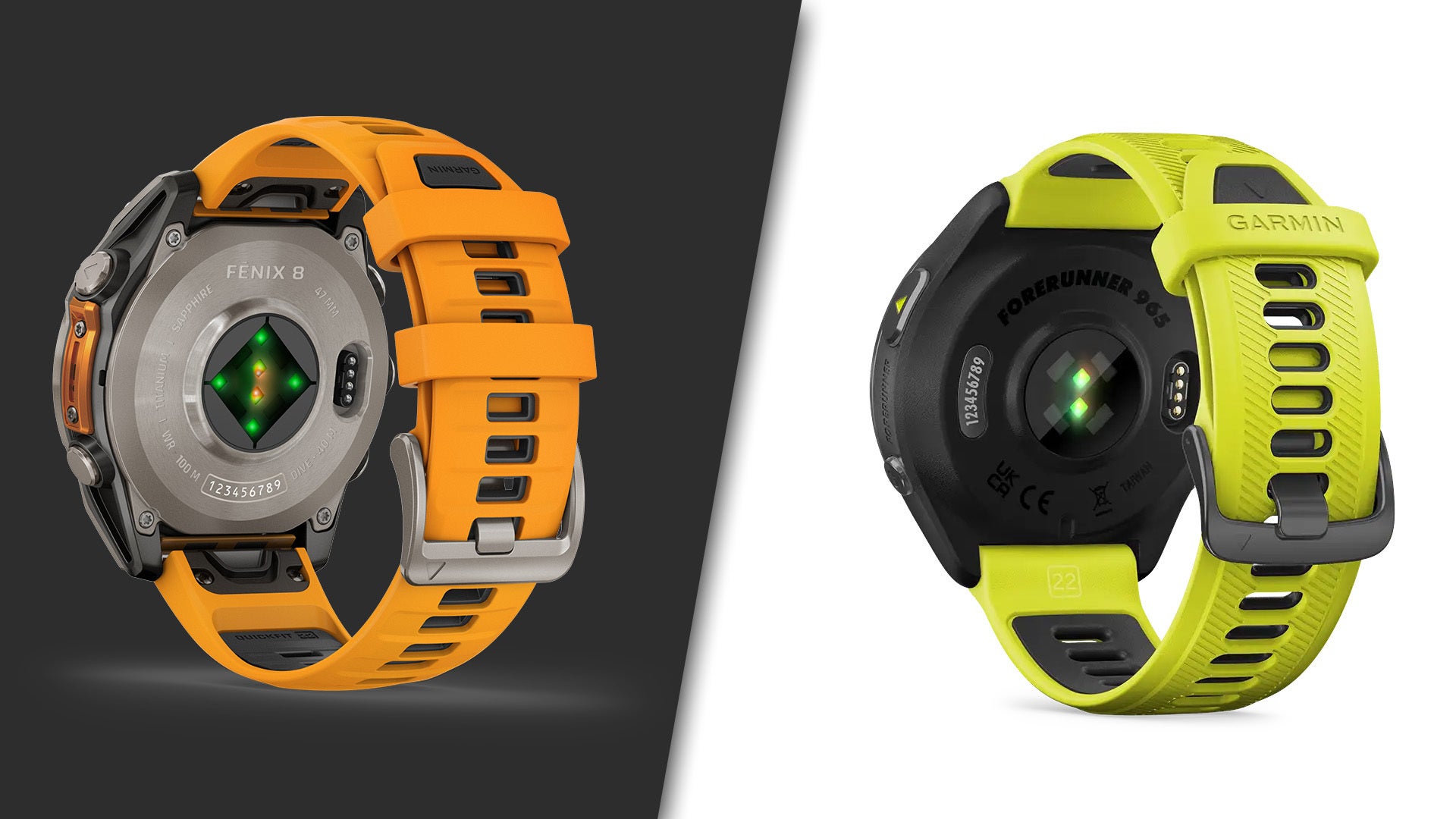 The Fenix 8 is more premium with a metal plate, plus you can use it for diving - Garmin Fenix 8 vs Forerunner 965